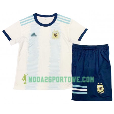 Koszulka Argentyna Dziecięcy Domowe Stroje Piłkarskie Copa América 2019 Krótki Rękaw